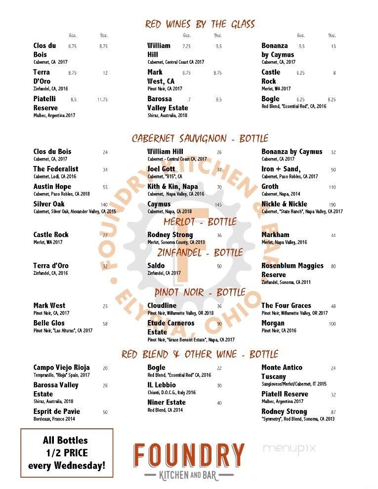 Foundry Kitchen and Bar - Elyria, OH menu_pic