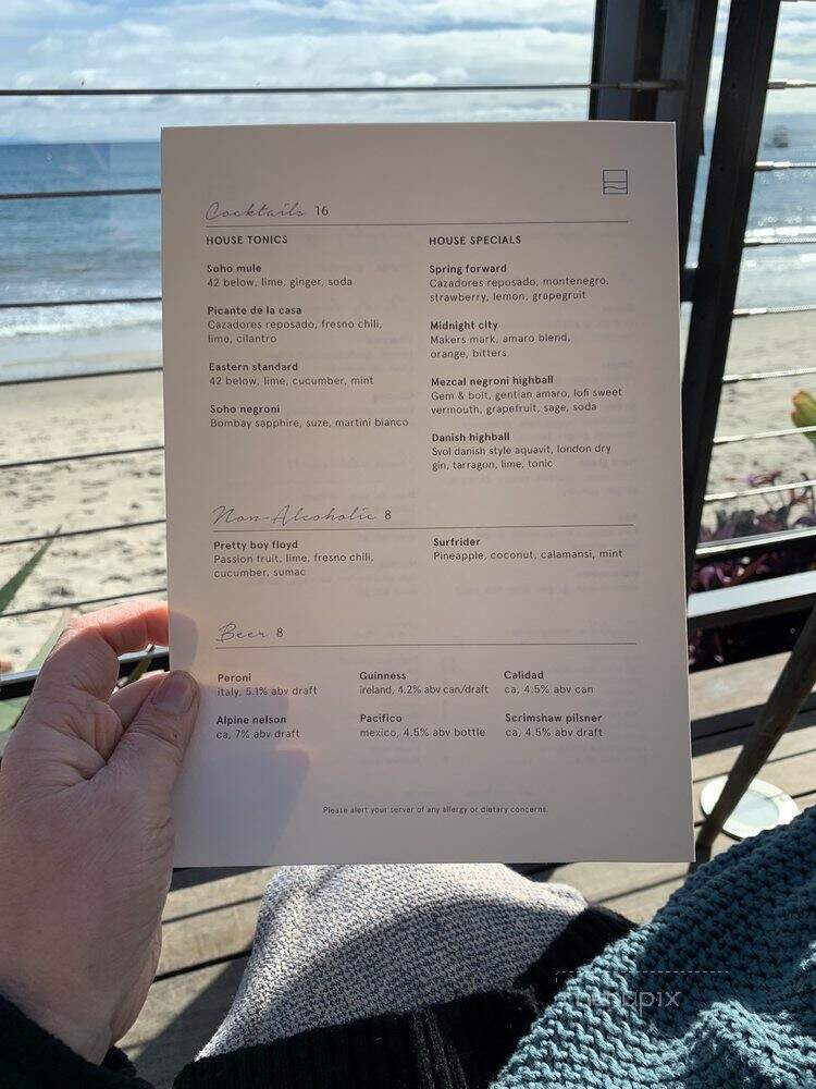 The Little Beach House - Malibu, CA menu_pic