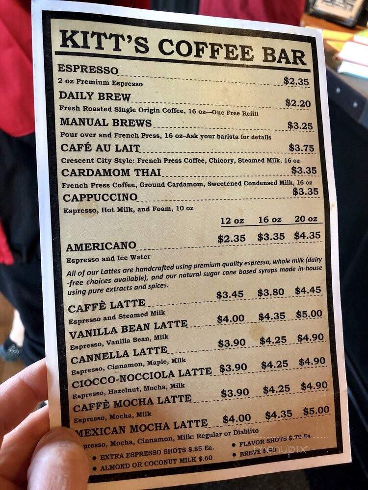 Kitt's Coffee Bar and Calico Coffee Co. - Kearney, NE menu_pic