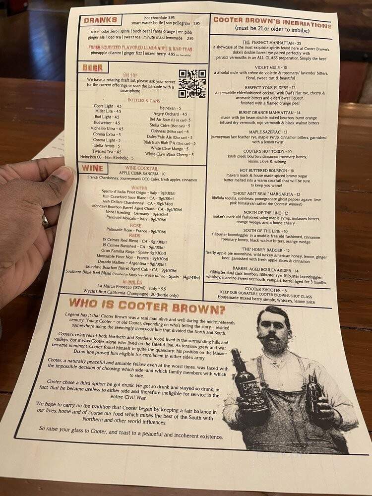 Cooter Brown's - Rehoboth Beach, DE menu_pic