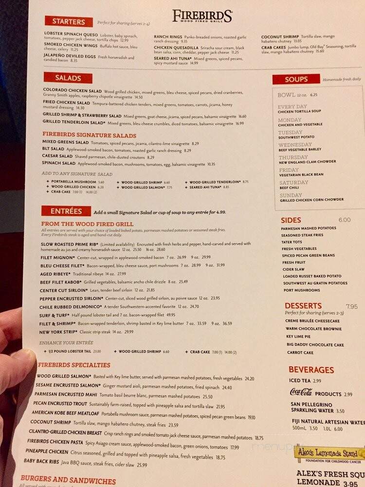 Firebirds Wood Fired Grill - Cranberry Township, PA menu_pic
