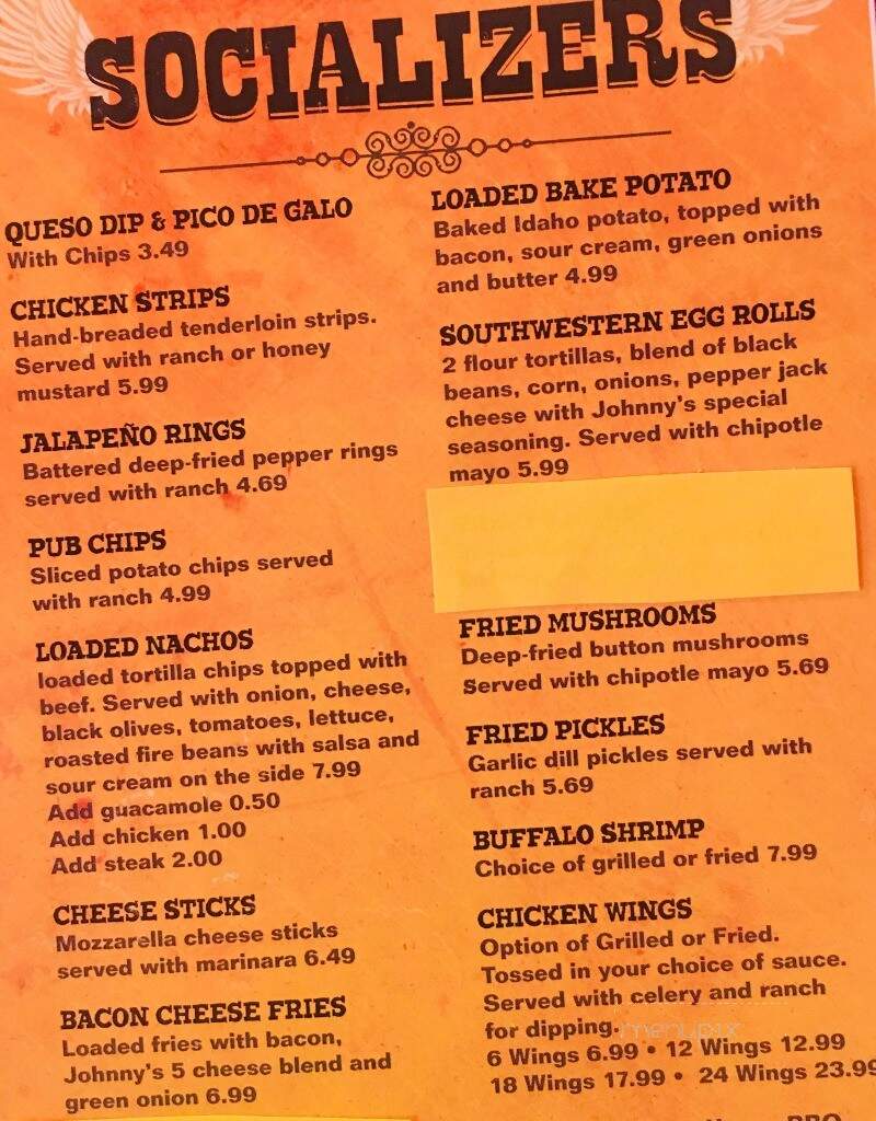 Johnny's Mexican American Bar and Grill - Lincolnton, NC menu_pic