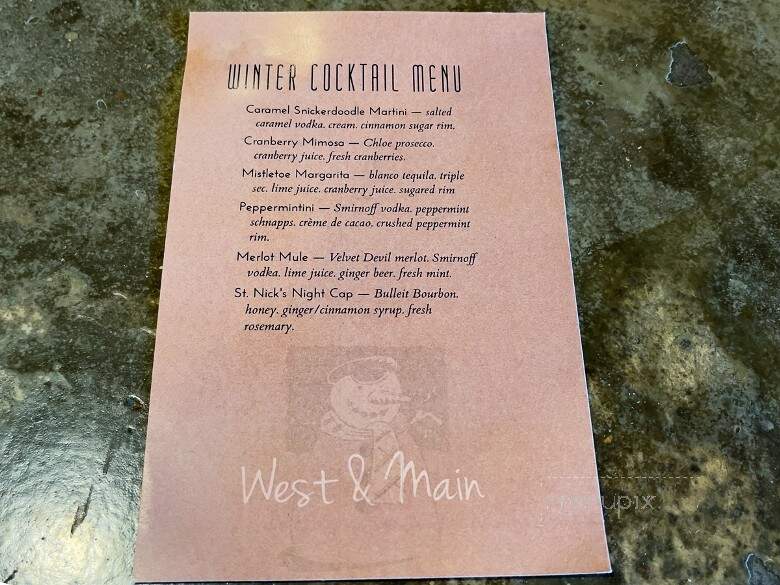 West & Main - Warren, OH menu_pic