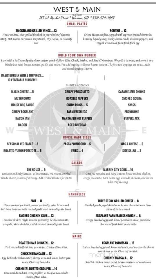 West & Main - Warren, OH menu_pic