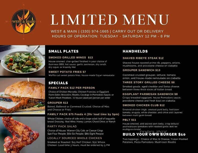 West & Main - Warren, OH menu_pic