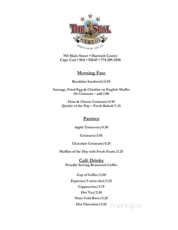 The Seal Pub and Cafe - Harwich, MA menu_pic