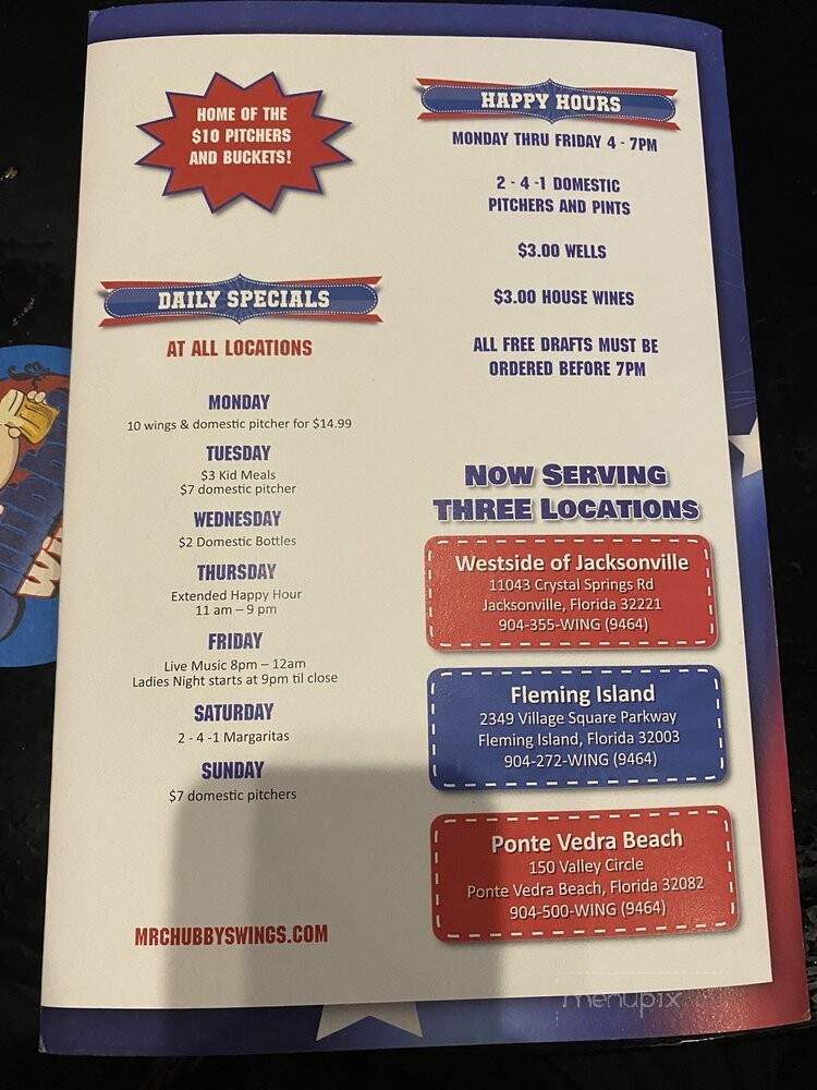 Mr Chubby's Wings - Ponte Vedra Beach, FL menu_pic