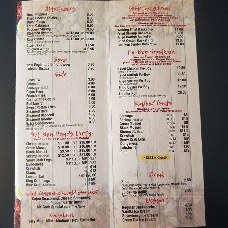 Mr Crab Cajun Seafood - Groton, CT menu_pic