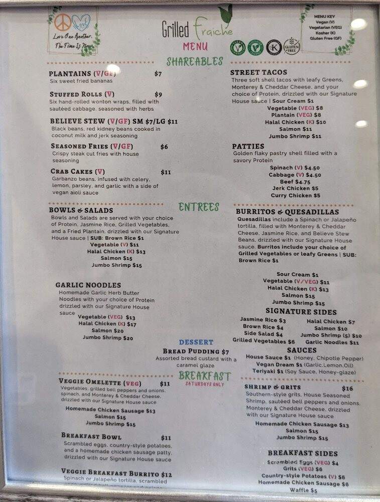 Grilled Fraiche - Long Beach, CA menu_pic