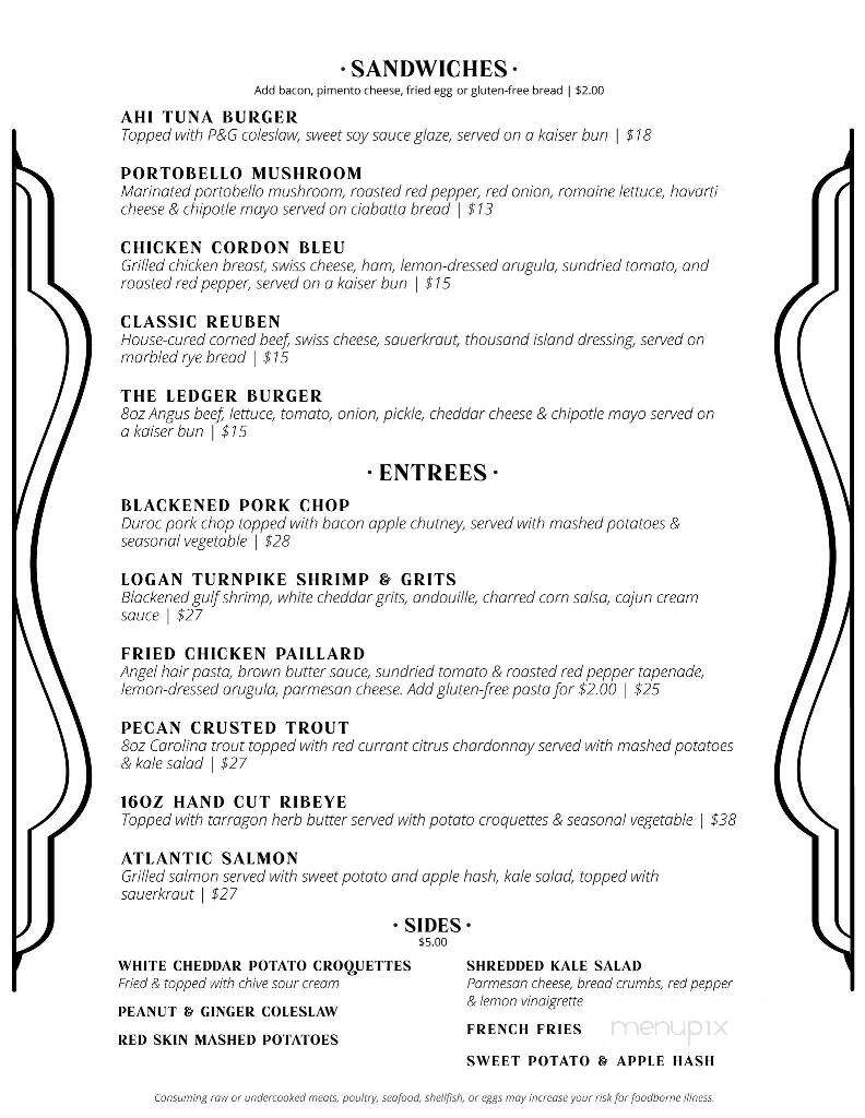 The General Ledger - Blue Ridge, GA menu_pic