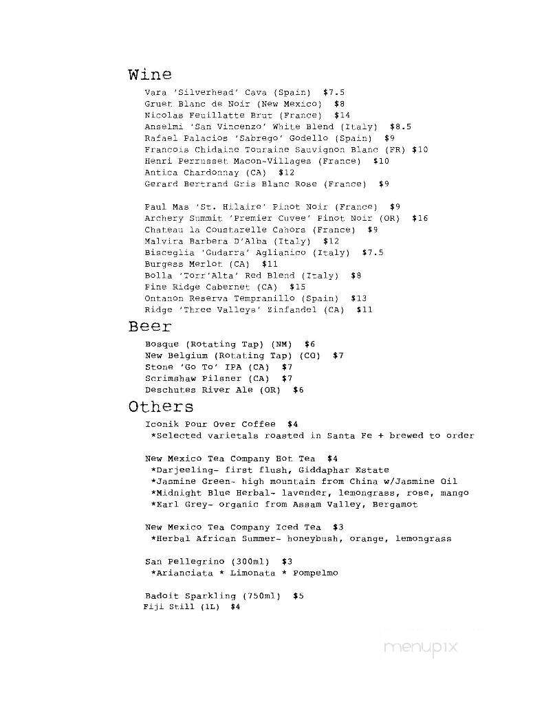 ParCht - Taos, NM menu_pic