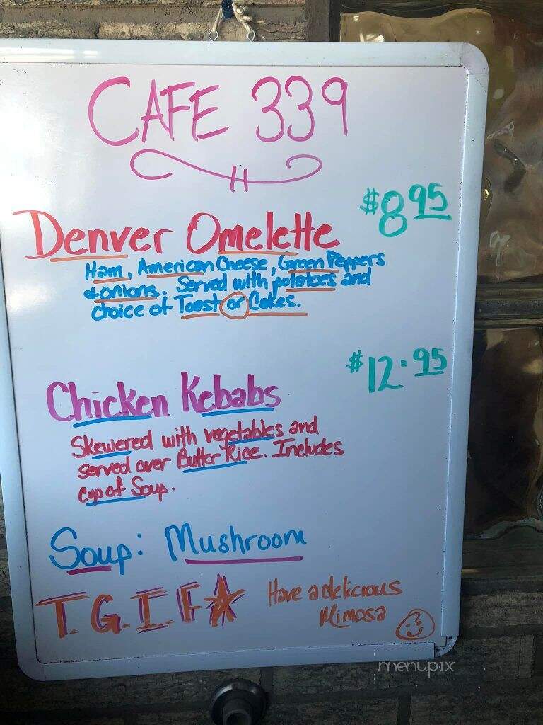 Cafe 339 - Hobart, IN menu_pic