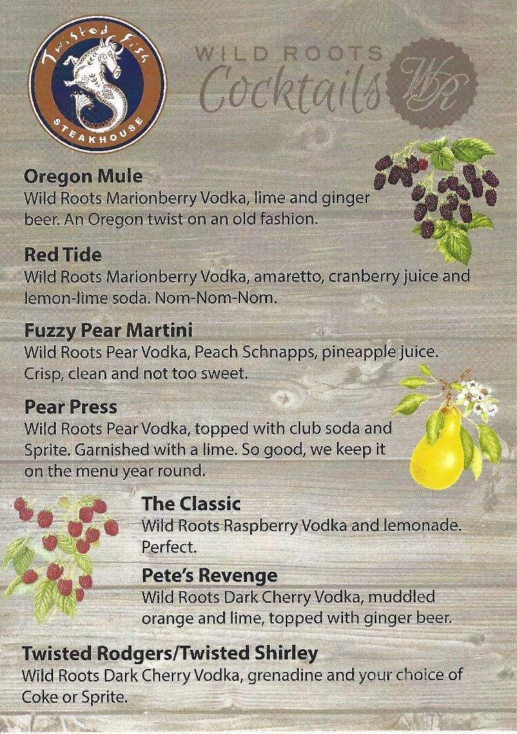 Twisted Fish Steakhouse - Seaside, OR menu_pic