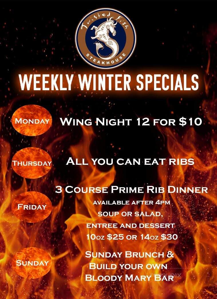 Twisted Fish Steakhouse - Seaside, OR menu_pic