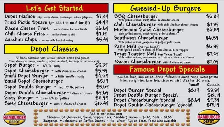 Hamburger Depot - Nederland, TX menu_pic