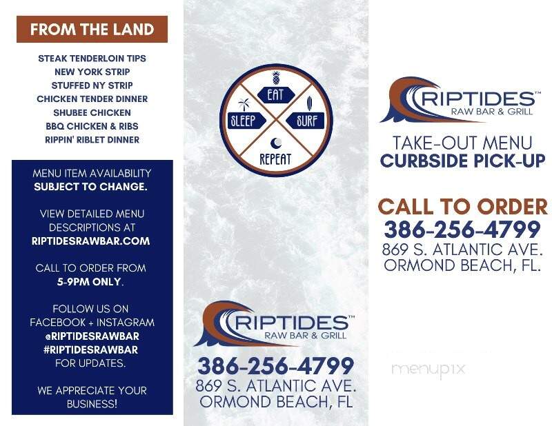Riptides Raw Bar Grill - Ormond Beach, FL menu_pic