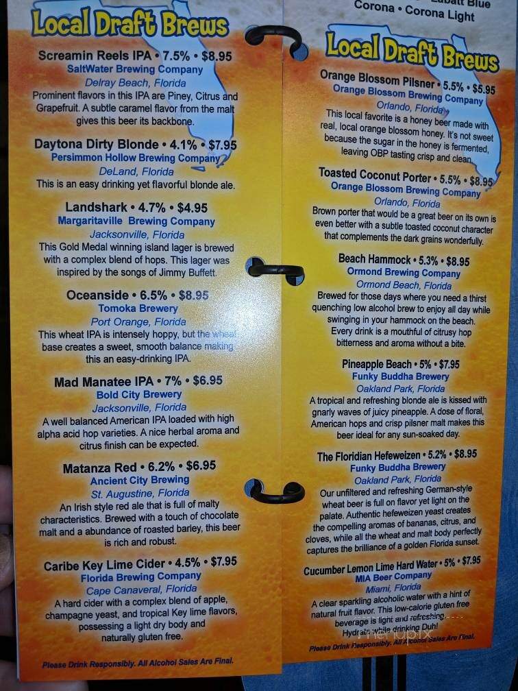 Riptides Raw Bar Grill - Ormond Beach, FL menu_pic