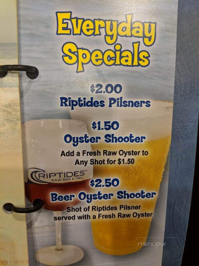 Riptides Raw Bar Grill - Ormond Beach, FL menu_pic
