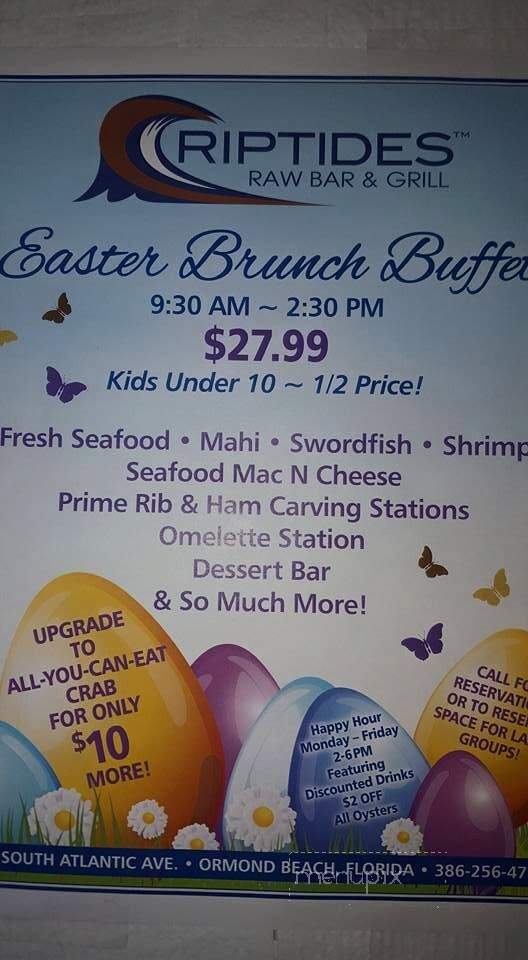 Riptides Raw Bar Grill - Ormond Beach, FL menu_pic