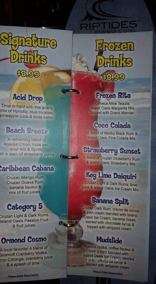 Riptides Raw Bar Grill - Ormond Beach, FL menu_pic
