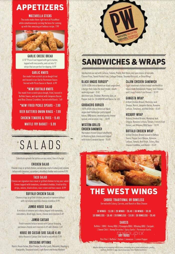 Pizza West - La Vista, NE menu_pic