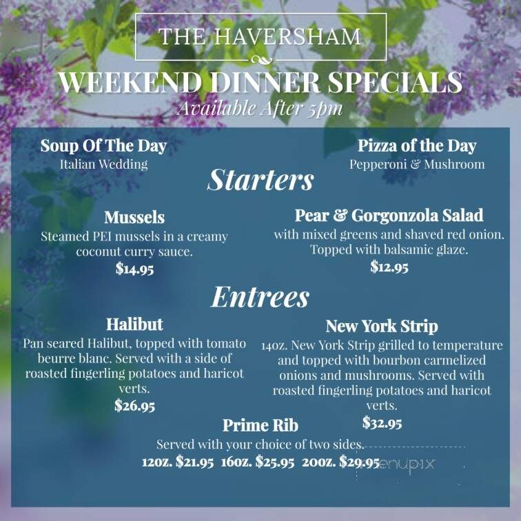 Haversham - Westerly, RI menu_pic