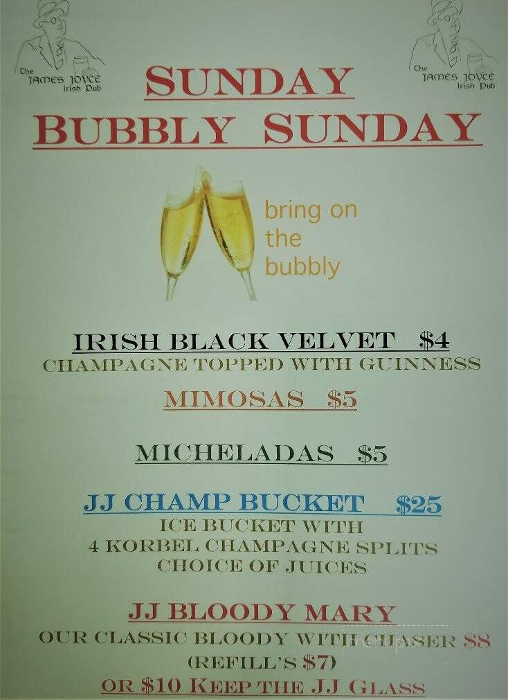 James Joyce Irish Pub - Berwyn, IL menu_pic