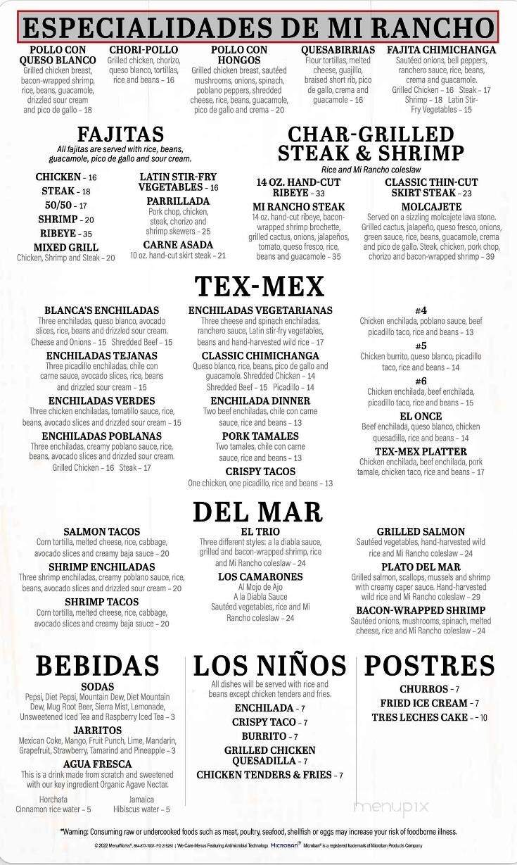 Mi Rancho - Bemidji, MN menu_pic