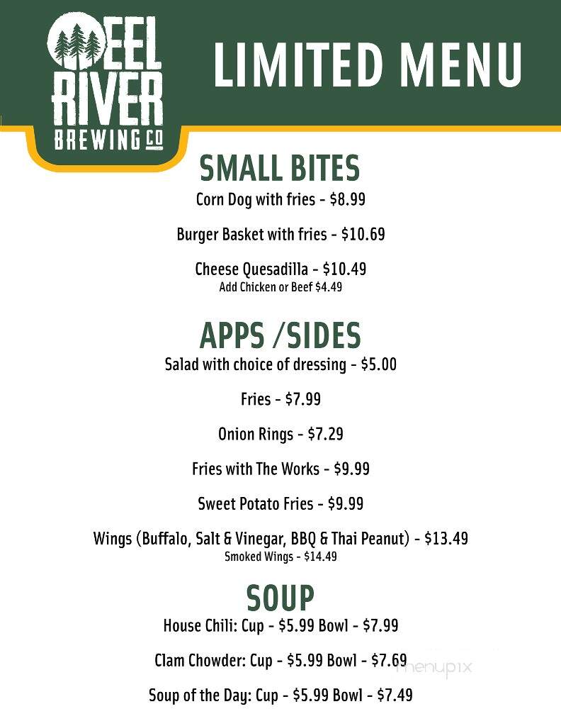 Eel River Brewing Co. - Fortuna, CA menu_pic
