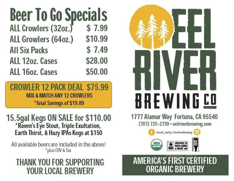 Eel River Brewing Co. - Fortuna, CA menu_pic