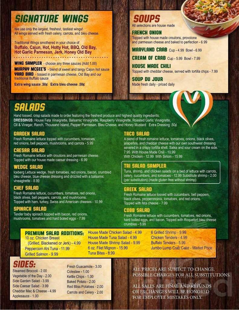 Looney's Pub - Fulton, MD menu_pic