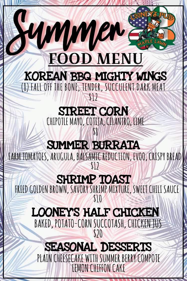 Looney's Pub - Fulton, MD menu_pic