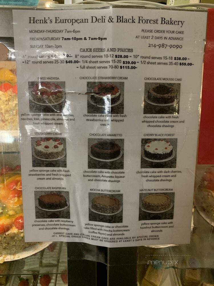 Black Forest Bakery - Dallas, TX menu_pic