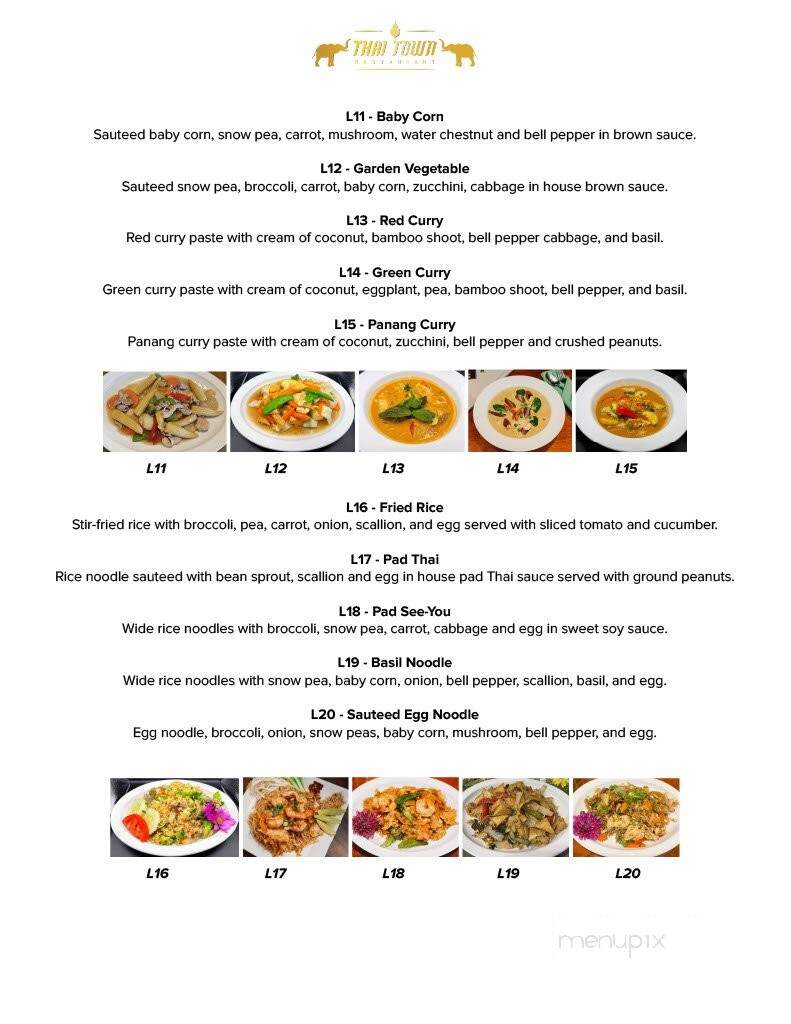 Thai Town - Dunedin, FL menu_pic