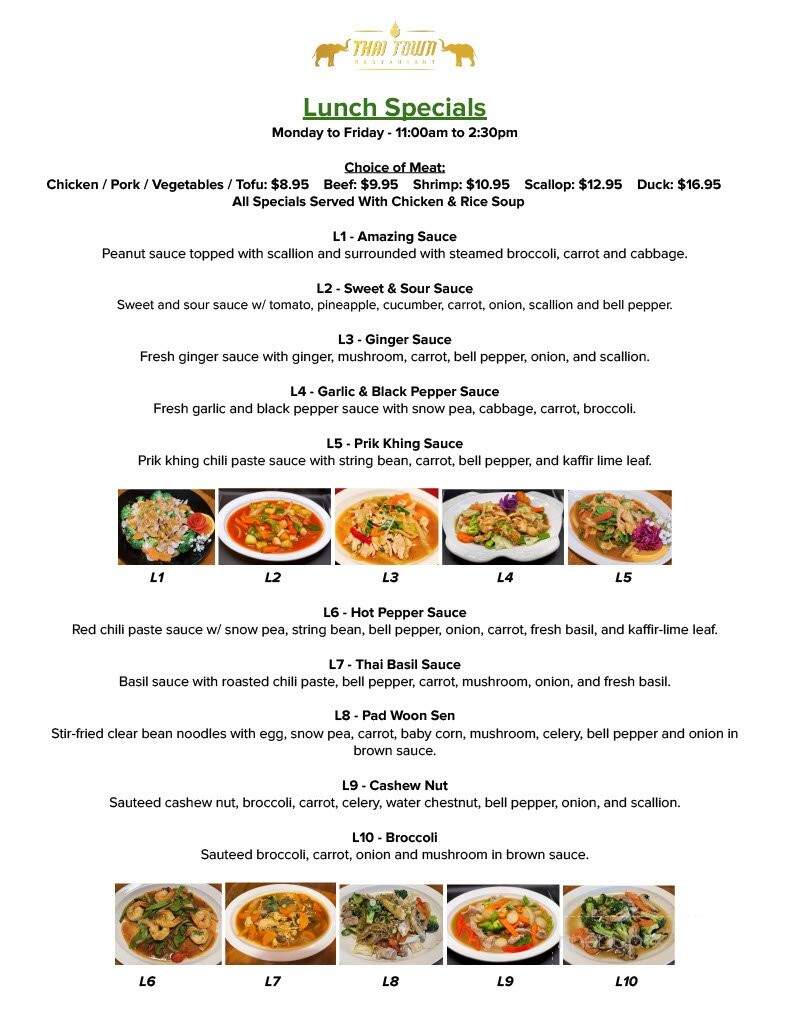 Thai Town - Dunedin, FL menu_pic