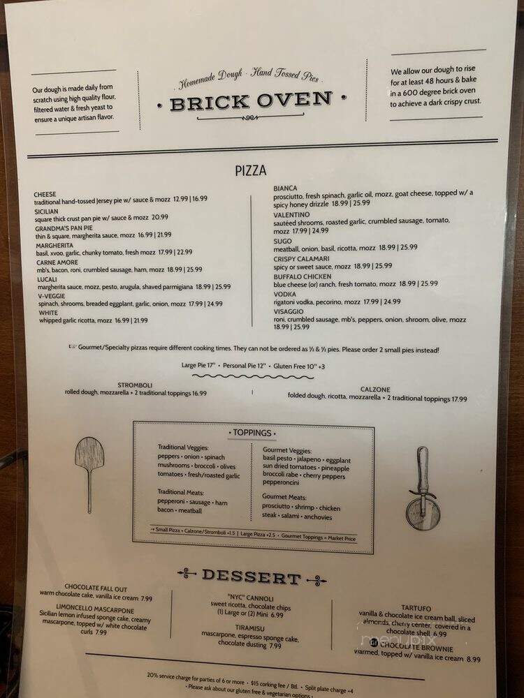Valentino Pizzeria Trattoria - Sarasota, FL menu_pic