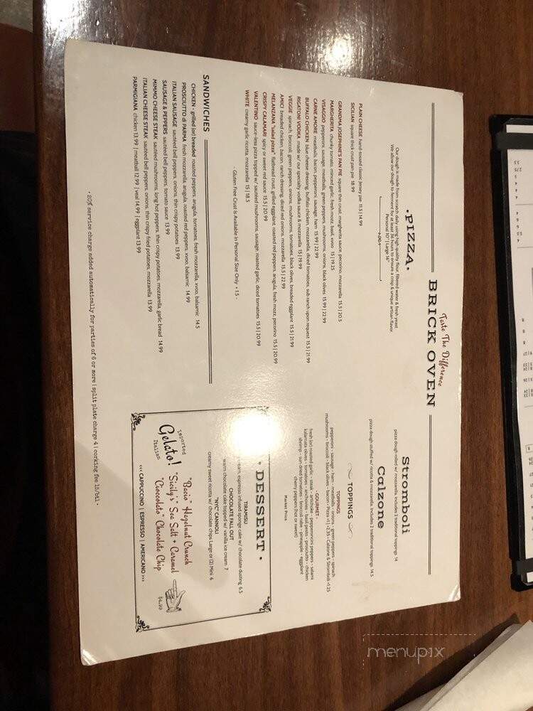 Valentino Pizzeria Trattoria - Sarasota, FL menu_pic