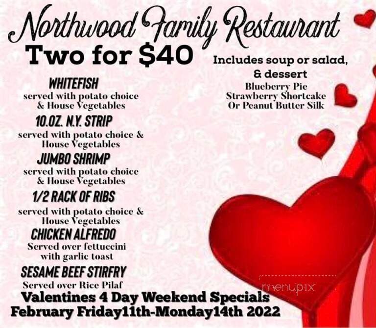 Northwood Restaurant - Petoskey, MI menu_pic