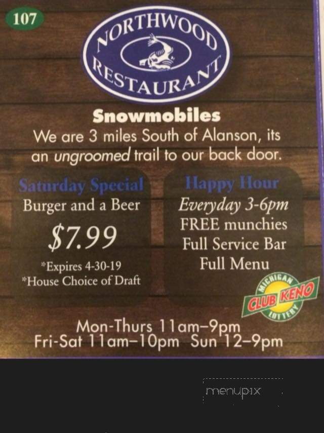 Northwood Restaurant - Petoskey, MI menu_pic