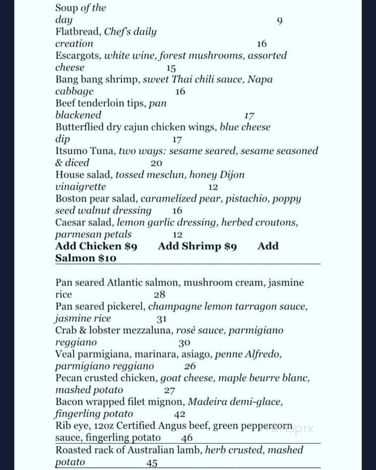 The Crazy Fox Bistro - Barrie, ON menu_pic