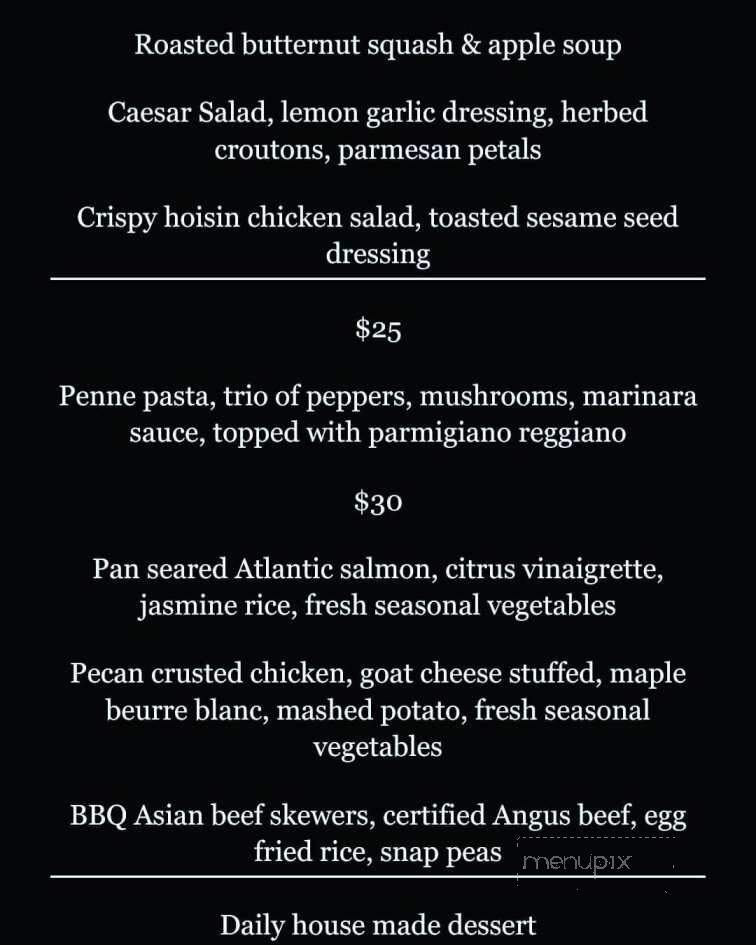 The Crazy Fox Bistro - Barrie, ON menu_pic