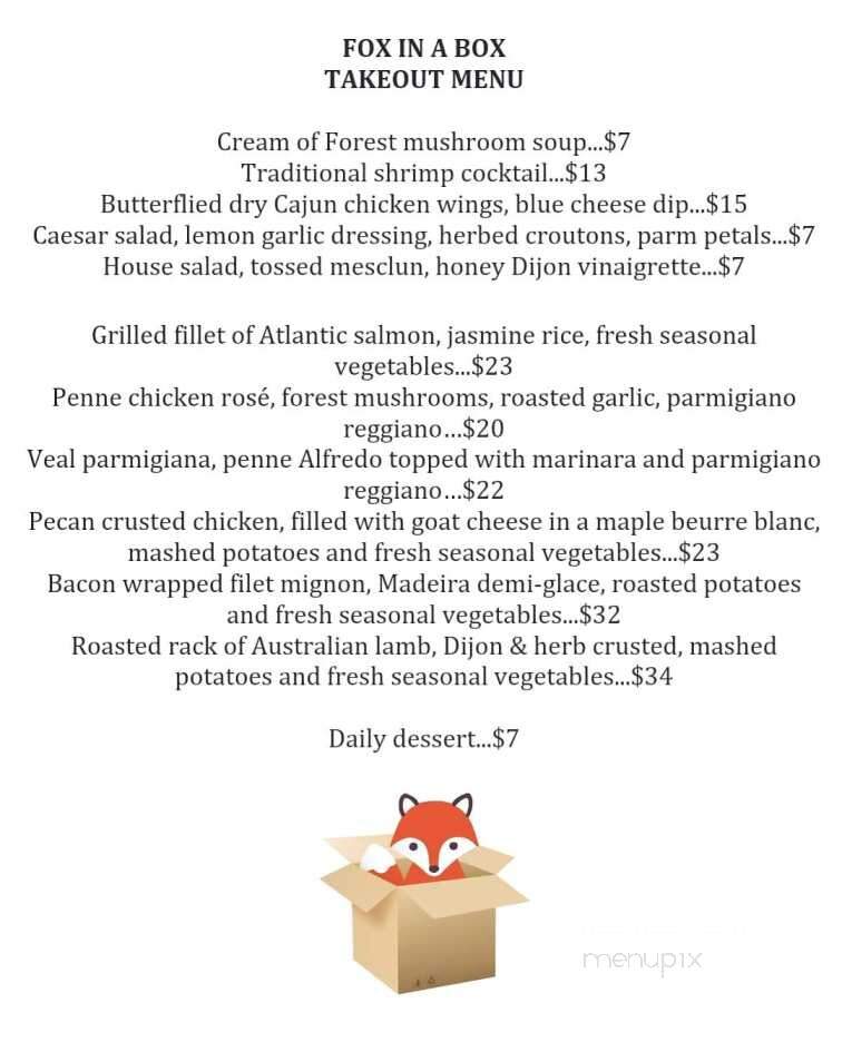 The Crazy Fox Bistro - Barrie, ON menu_pic