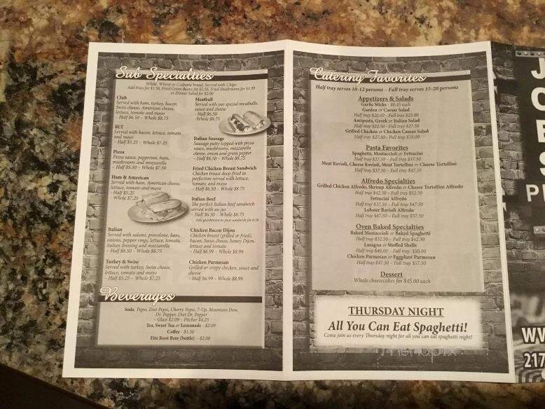 Joe's Pizza & Pasta - Effingham, IL menu_pic