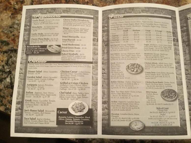 Joe's Pizza & Pasta - Effingham, IL menu_pic