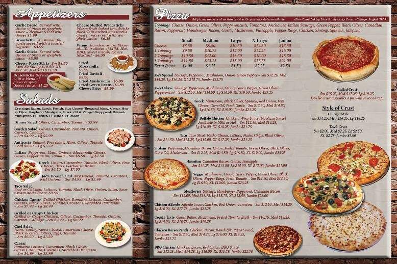 Joe's Pizza & Pasta - Effingham, IL menu_pic