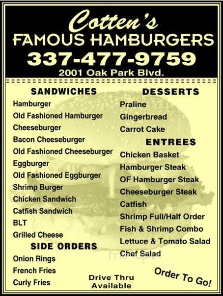 Cotten's Famous Hamburgers - Lake Charles, LA