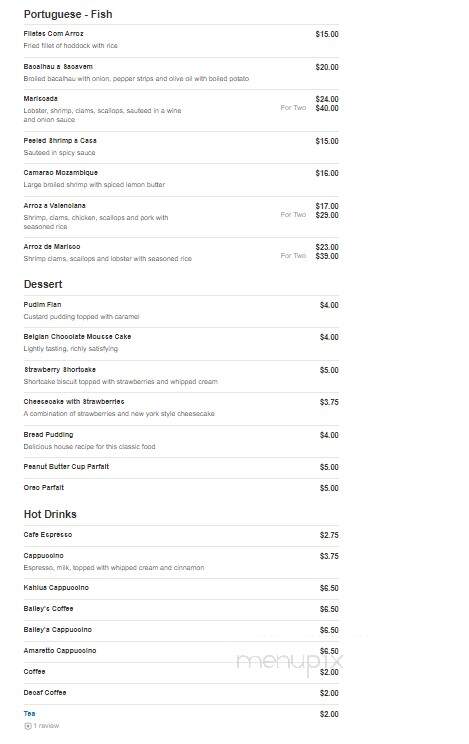 Cavalier Restaurant - Chicopee, MA menu_pic