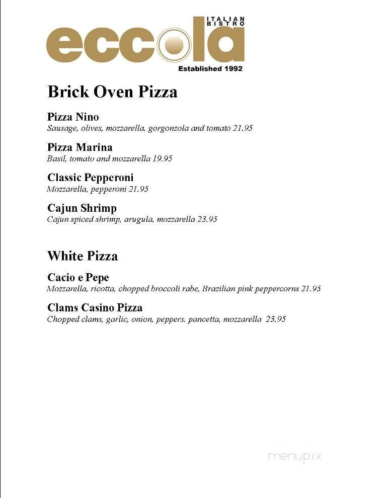 Eccola Italian Bistro - Parsippany, NJ menu_pic