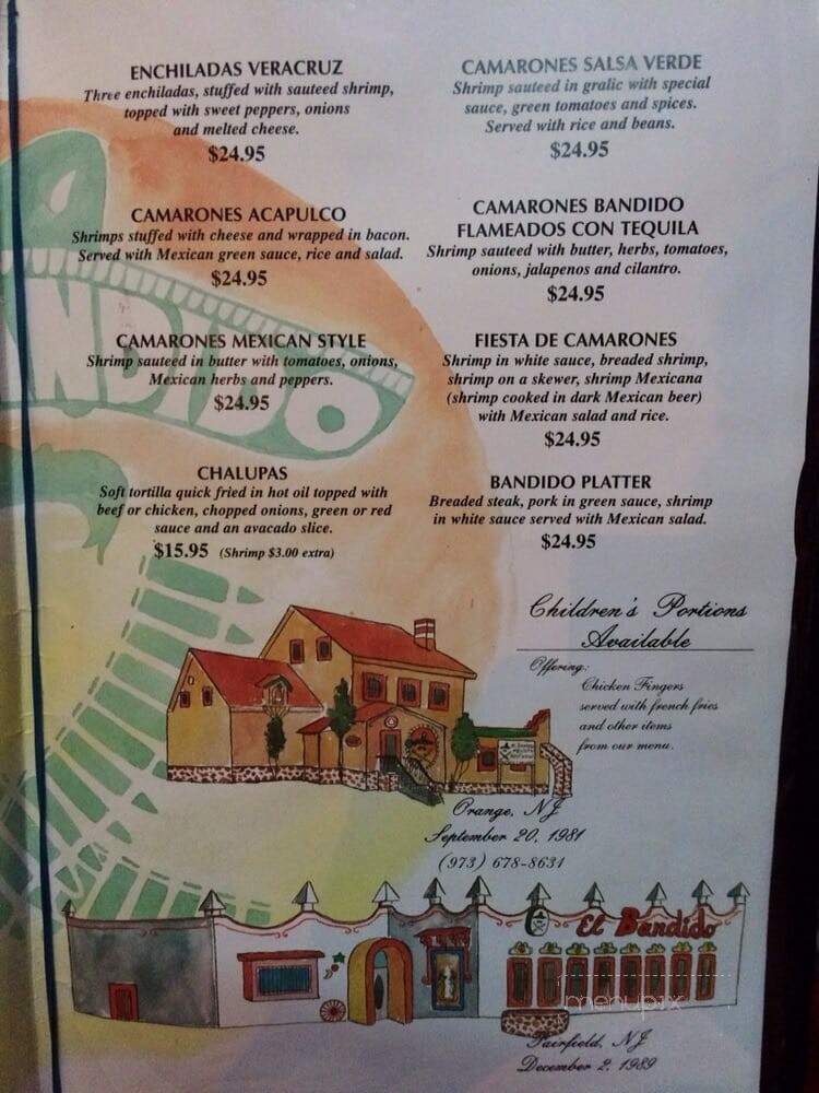 El Bandido Mexican Restaurant - Spring Valley, NY menu_pic