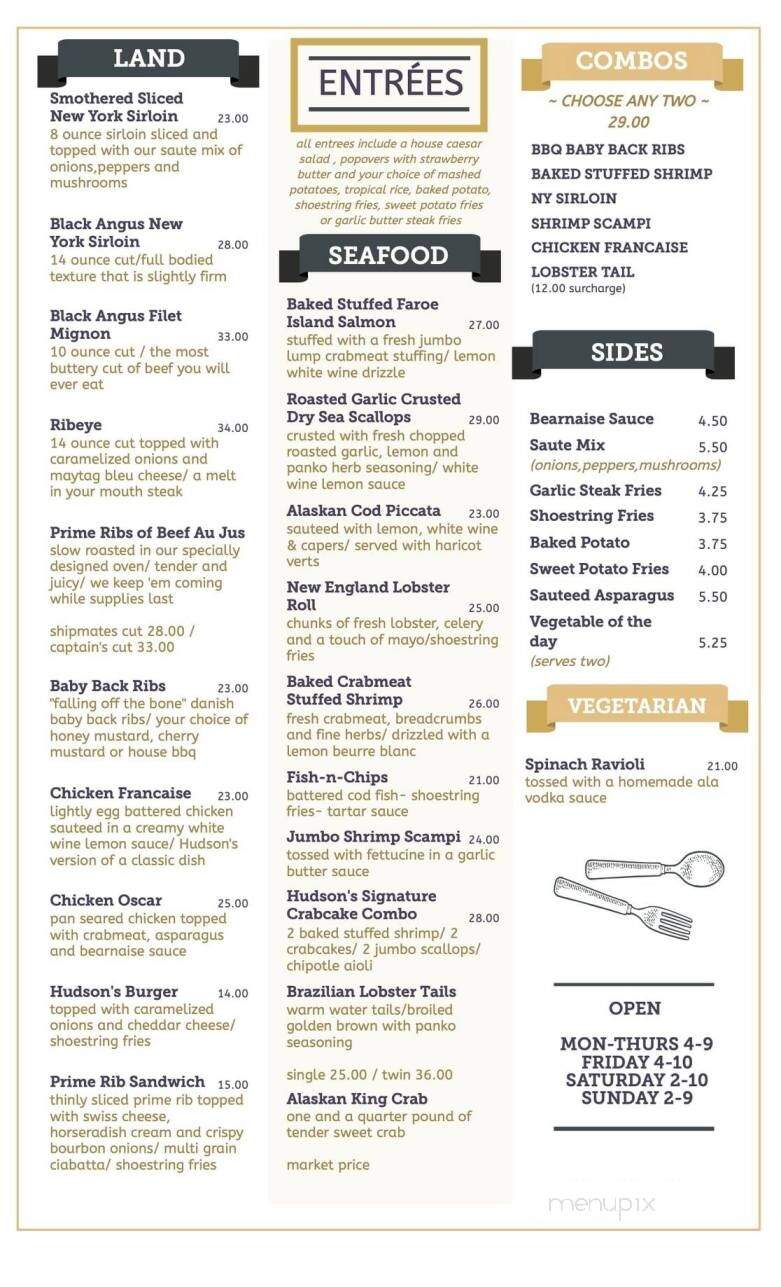 Hudson's Ribs & Fish - Fishkill, NY menu_pic